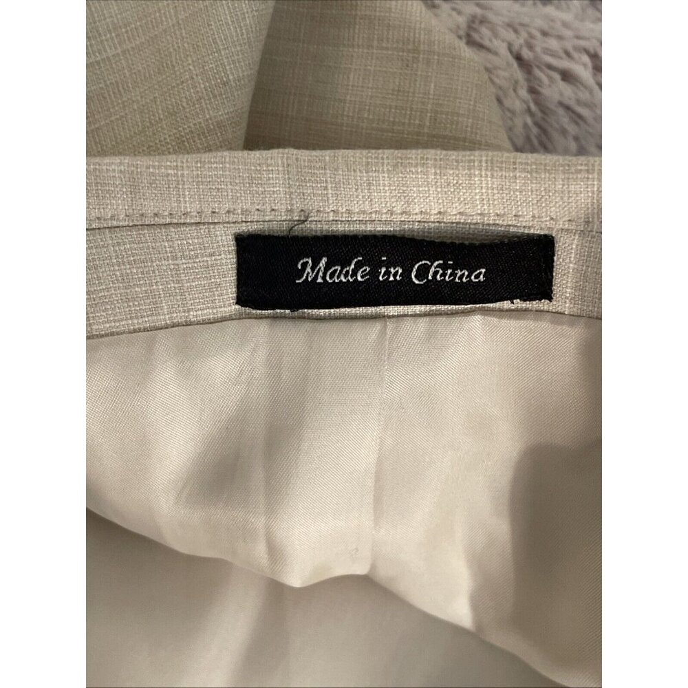 CHAPS 48R Basket weave Cream Sport Coat Poly Viscose Men Blazer 2 Button Jacket - Picture 13 of 16